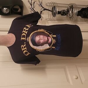 Death Row Records, Vintage Dr. Dre The Chronic, Size M, Black T-Shirt, Glitter